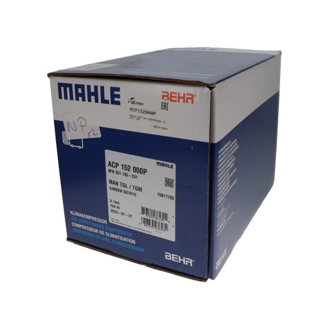 Packaging for ACP152000P Mahle Air Con Compressor To Suit MAN