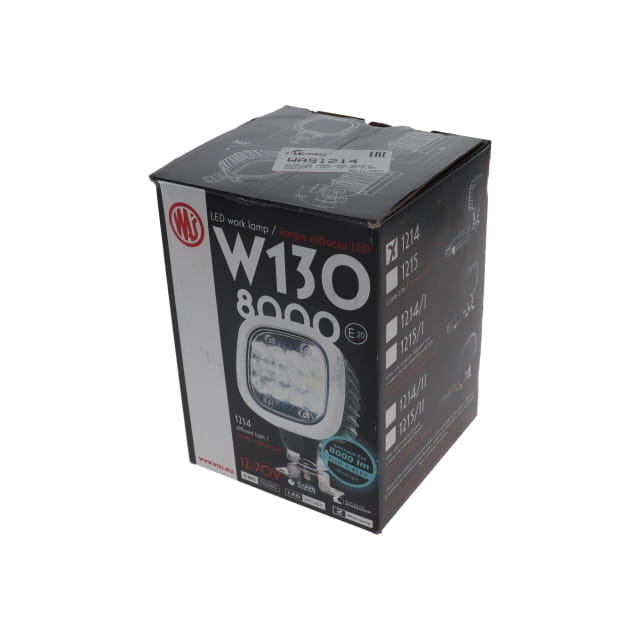 Packaging for WAS1214 W130 LED WORK LAMP 8000LM DIFFUSED LIGHT 12-70V 2.5M CABLE