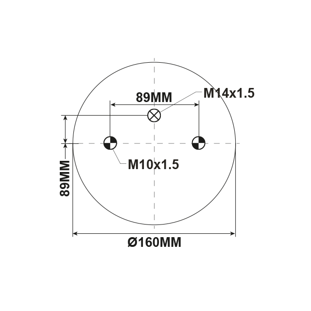 SCAS2001 AIRSPRING ASSY (ASK009) DOUBLE CONVOLUTED M14 SCANIA