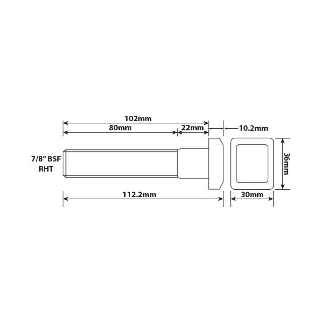 WHEEL STUD 7/8"X11BSF RHT 102MM UH