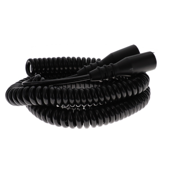 TEC005 7 CORE ELECTRICAL COIL 10MTR INC BLACK MOULDED PLUGS