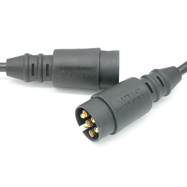 TEC024 7 Core PU Black CV Coil 3M Ext - 2x12N Plugs Ecoflex Moulded Plugs