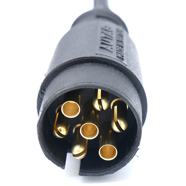 TEC024 7 Core PU Black CV Coil 3M Ext - 2x12N Plugs Ecoflex Moulded Plugs