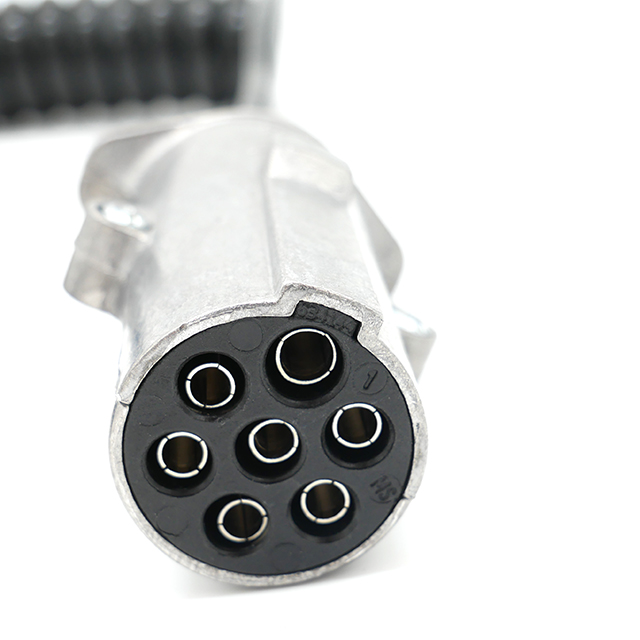 TEC025 7 Core PU Black CV Coil 4m Ext - 2x24N Aluminium Plugs