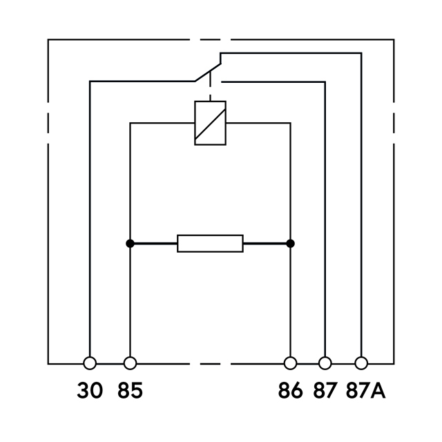 TRM033 24V 10/20A MINI RELAY CHANGE OVER WITH RESISTOR