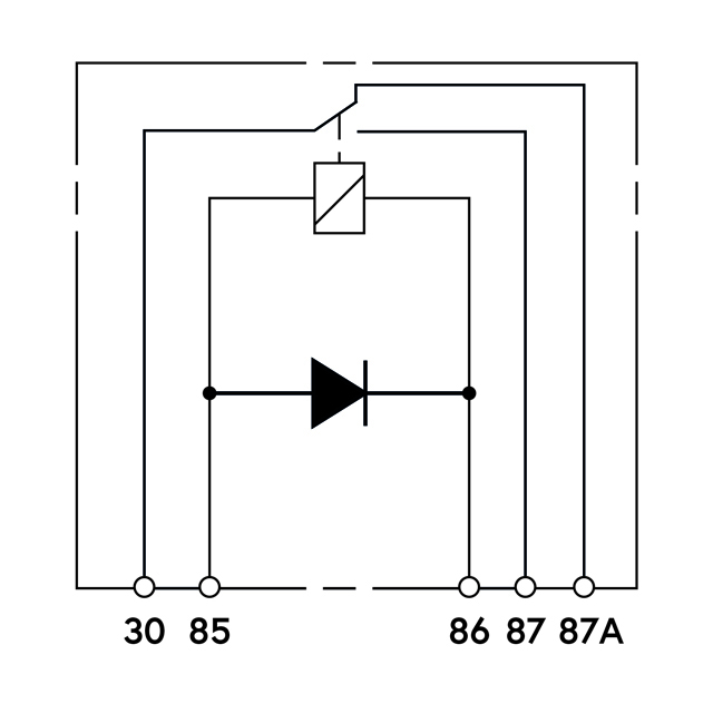 TRM039 12V 30/40A MINI RELAY WITH DIODE