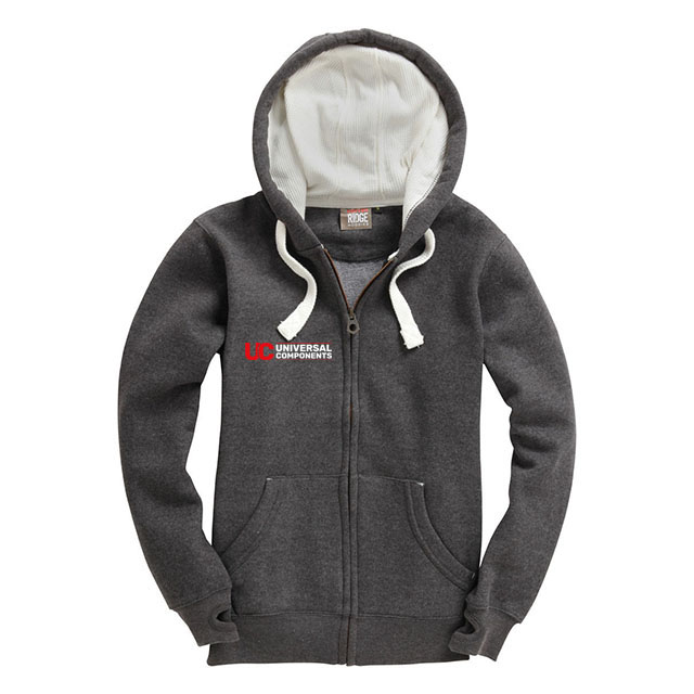 Cotton Ridge Zipped Hoodie - Large - Melange Grey