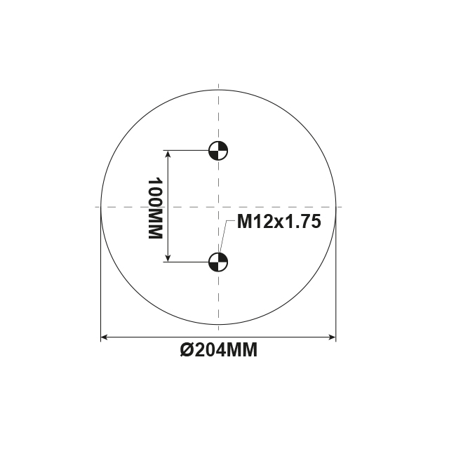 WWAS0001 AIRSPRING ASSY (ASK005) 9" TOP PLATE DENNIS ELITE