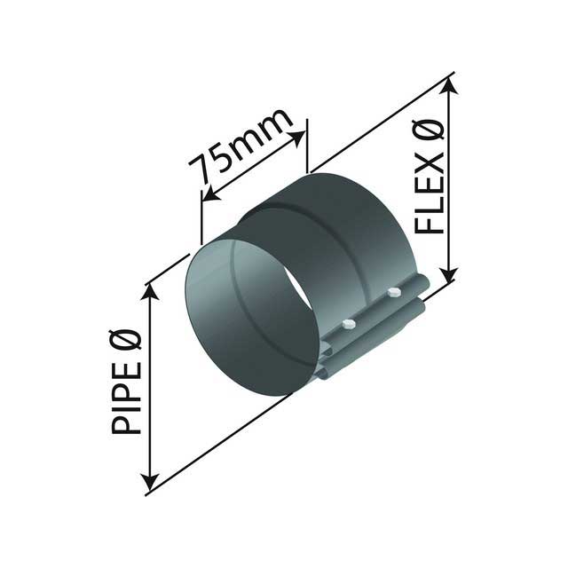 FLEX CLAMP GAL FLEX OD 2 1/8" PIPE OD 2"