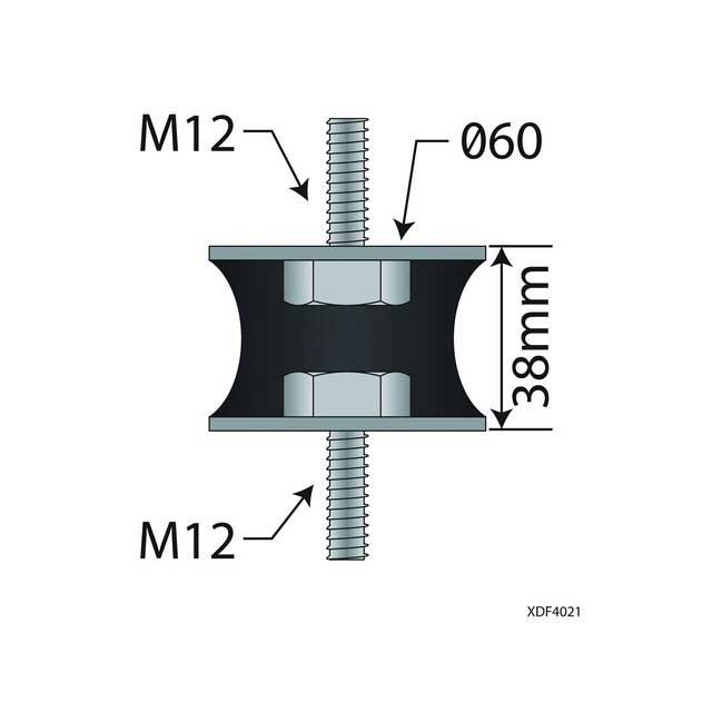 UNIVERSAL EXHAUST MOUNTING BUFFER M12