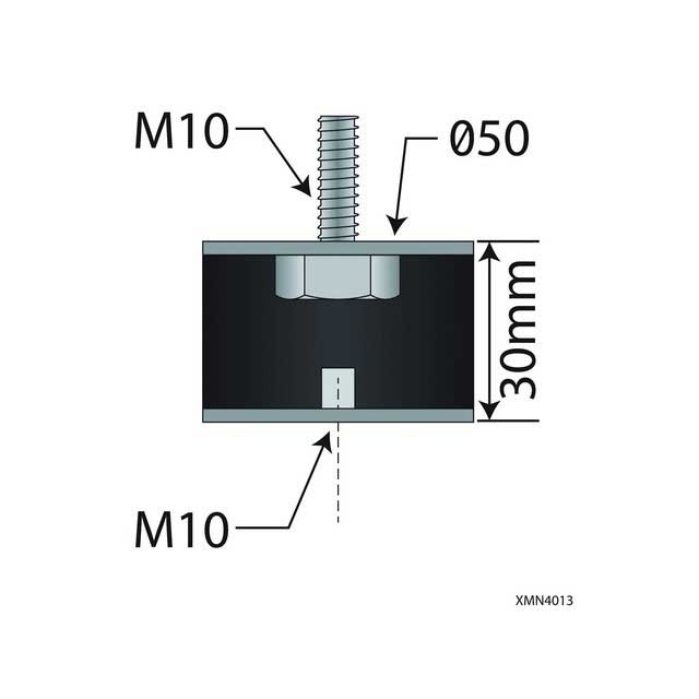 UNIVERSAL EXHAUST MOUNTING BUFFER M10