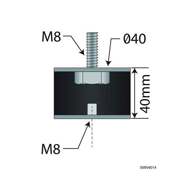 UNIVERSAL EXHAUST MOUNTING BUFFER M8