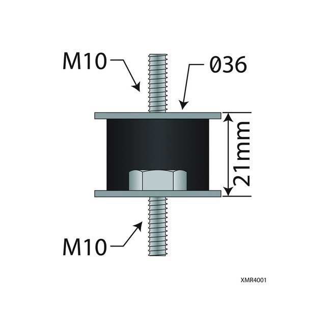 UNIVERSAL EXHAUST MOUNTING BUFFER M10