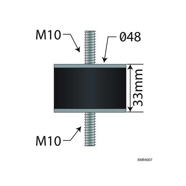 UNIVERSAL EXHAUST MOUNTING BUFFER M10