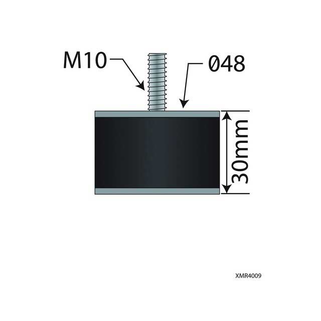 UNIVERSAL EXHAUST MOUNTING BUFFER M10
