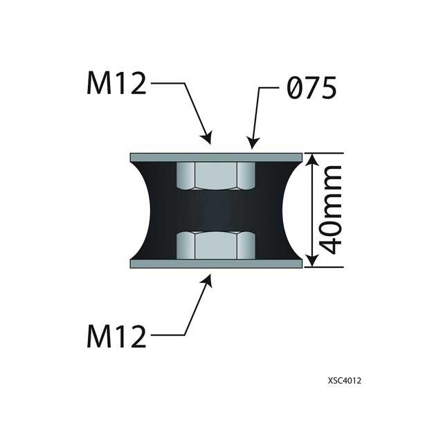 UNIVERSAL EXHAUST MOUNTING BUFFER M12