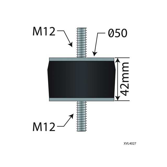 UNIVERSAL EXHAUST MOUNTING BUFFER M12