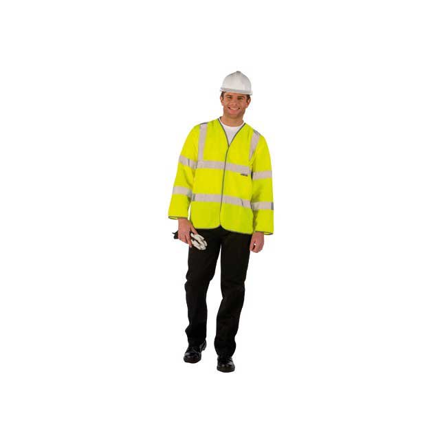 LONG SLEEVE WAISTCOAT HI VIS YELLOW (XL) CLASS 3